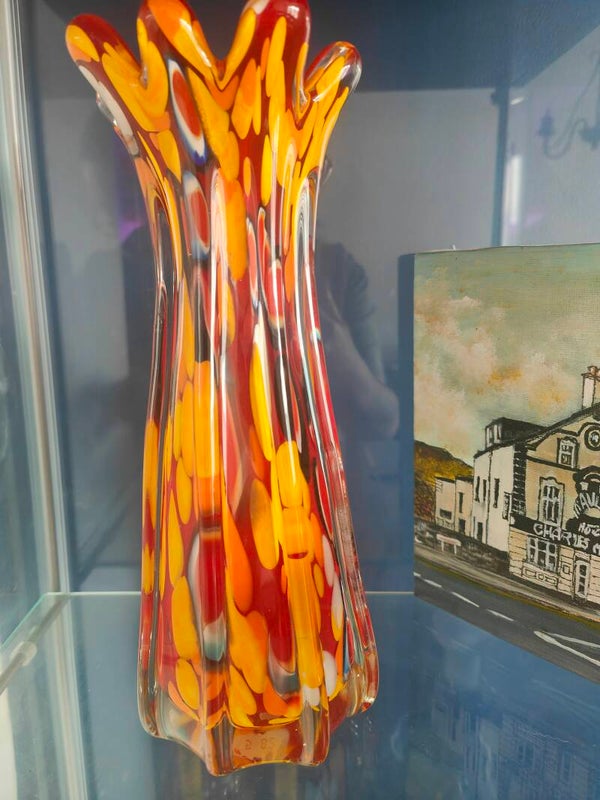 Murano splatter glass vase