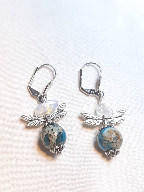 Oorhangers met opaline 043.