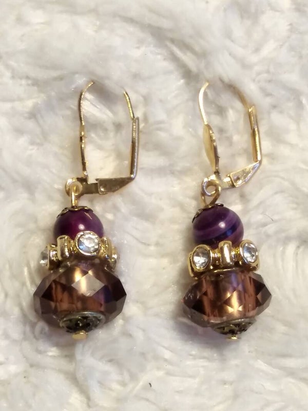 Oorbellen met agaat 066