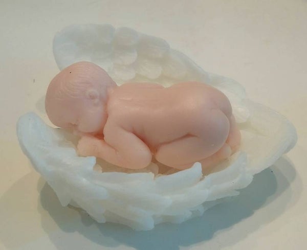 AANBIEDING Wit babyzeepje engelenvleugel 054.