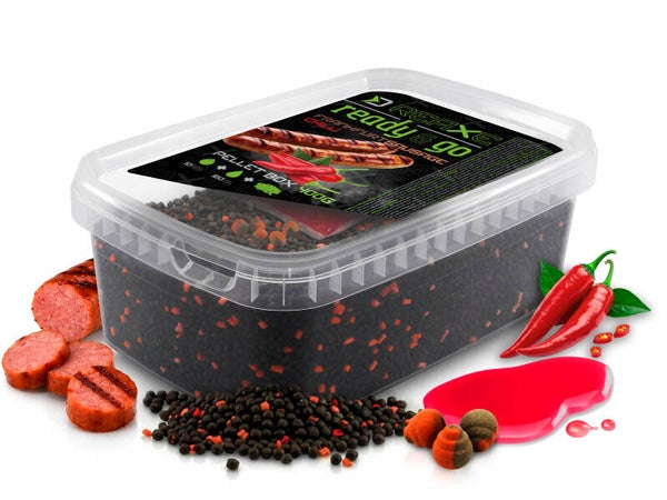 Pellet box Delphin Reaxe READY&GO / Frankfurter–Chilli/400g
