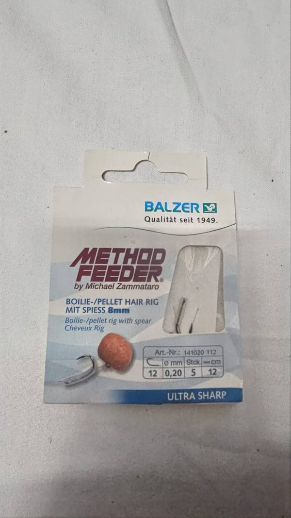 Balzer Camtec Method Feeder  (boilie-pellet hair rig mit spiess 8mm)  Size 12 / 0,20mm
