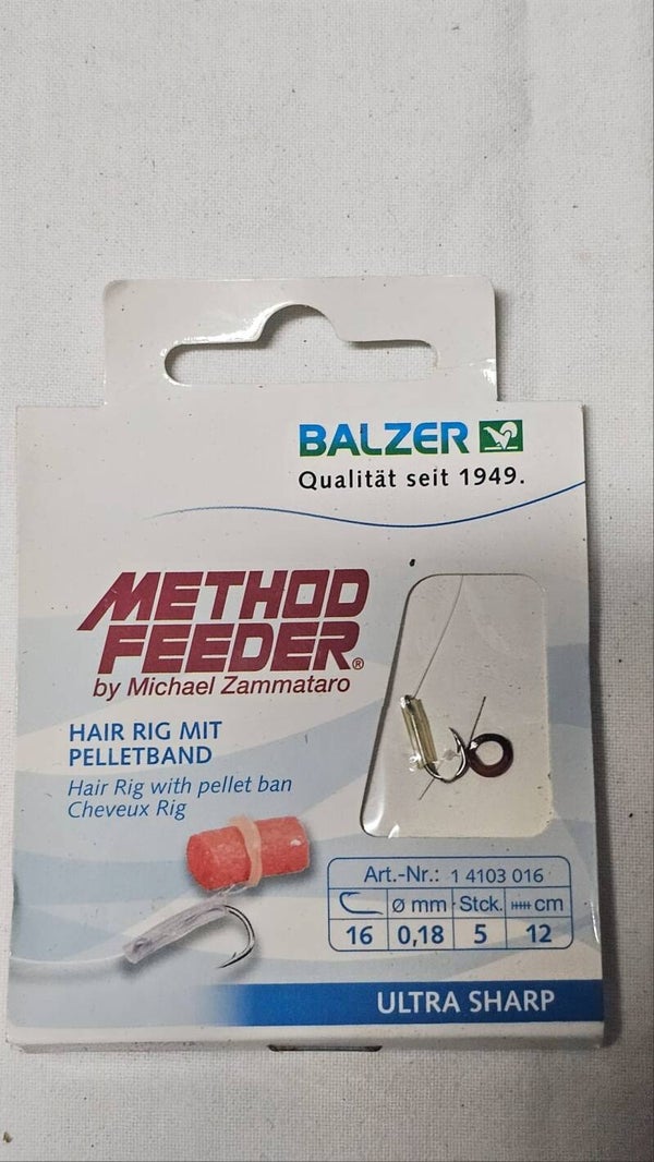 Balzer Method Feeder (Hair rig mit pelletband)  Size 16 / 0,18mm