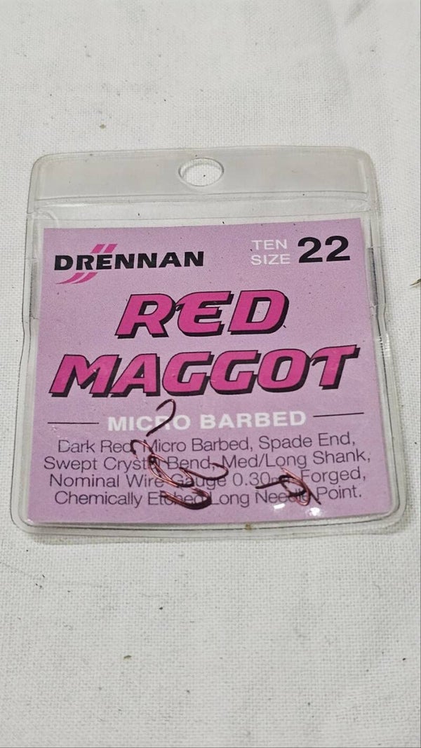 Brennan Red Maggot Hooks   Size 22