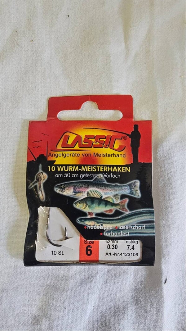 Classic 10 wurm meisterhaken..  Size 6 / 0,30mm