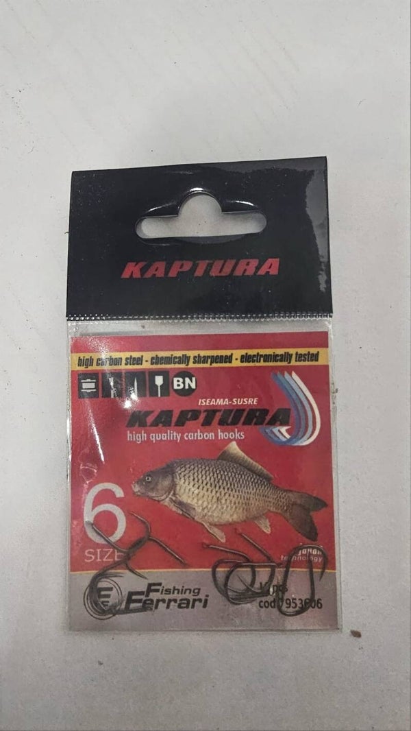 Kaptura high quality carbon hooks.. (Fishing Ferrari)