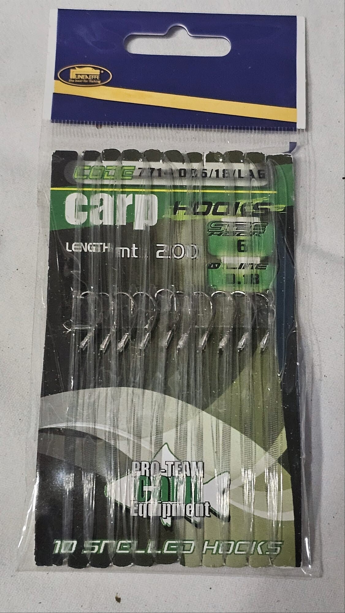 Lineaeffe Pro Team Carp Line 200m with Snelled Hooks