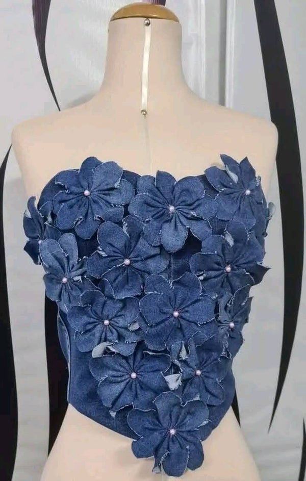 Jean floral top