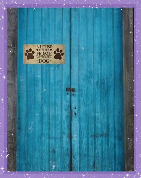 Türschild Schriftzug/Hund