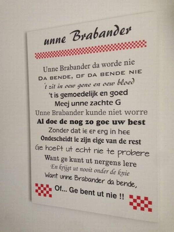 Tekstbord "Unne Brabander"