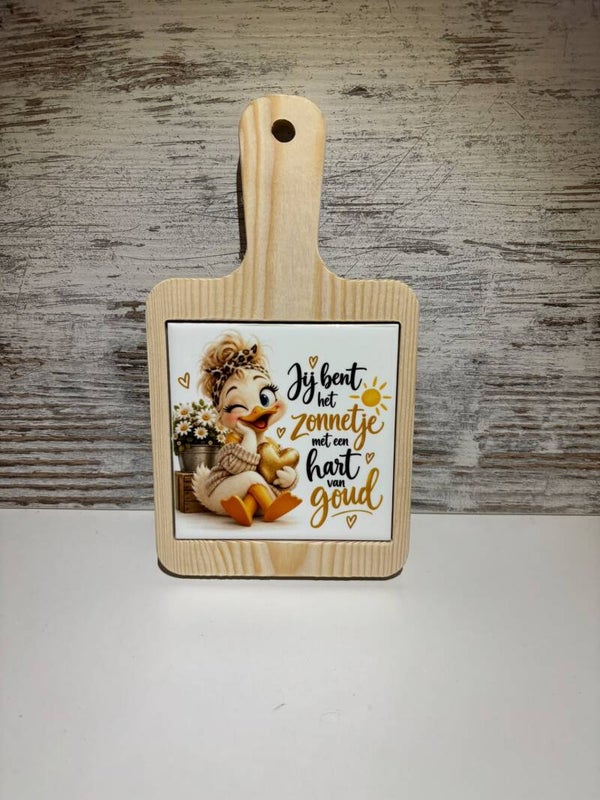 Plankje klein met tegeltje Jij bent het zonnetje!