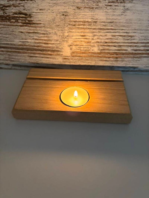 Tegel houder MDF eik fineer met waxinehouder