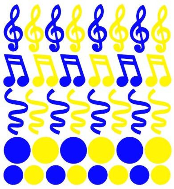 Raamsticker geel/blauw carnaval