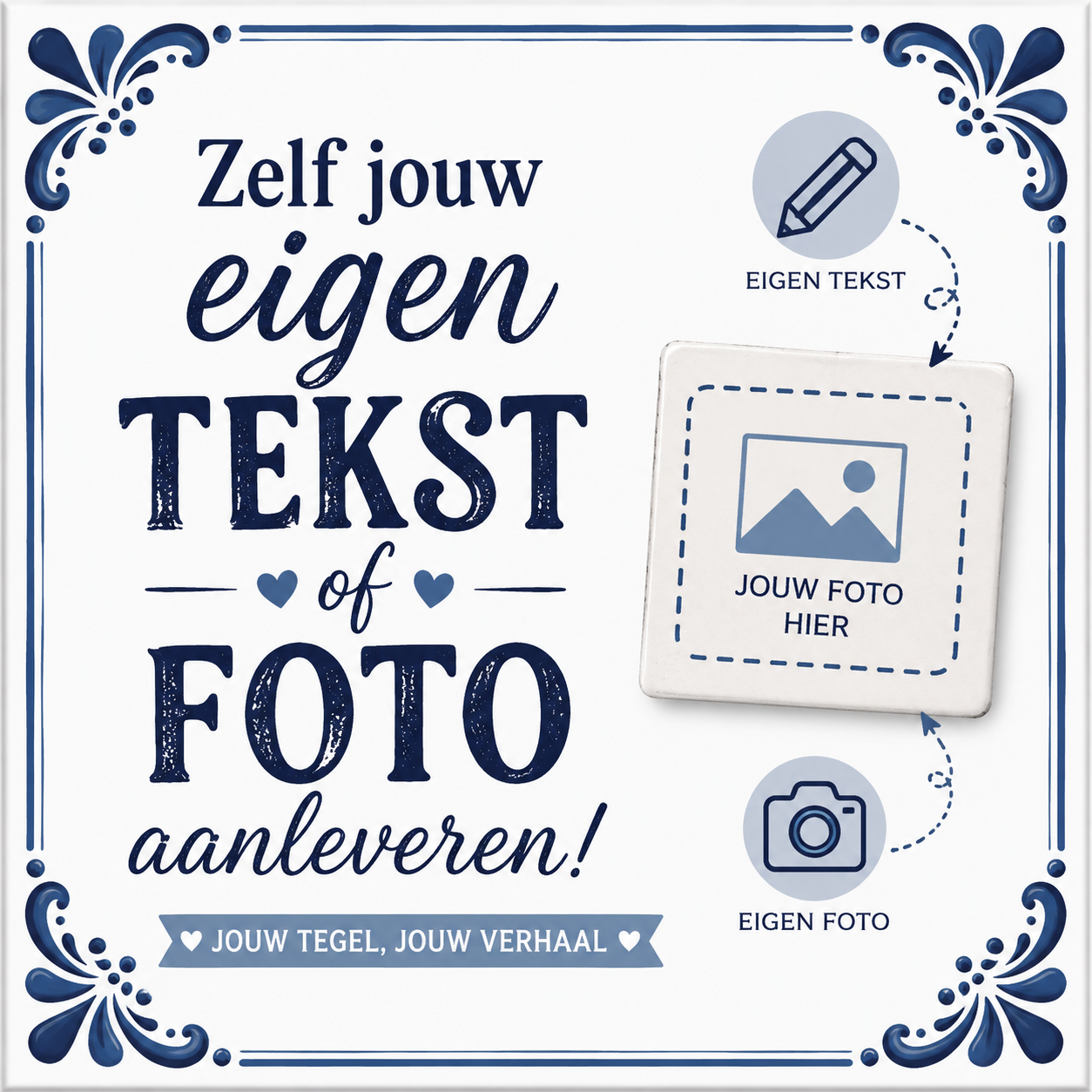 Tegeltje met eigen foto of tekst