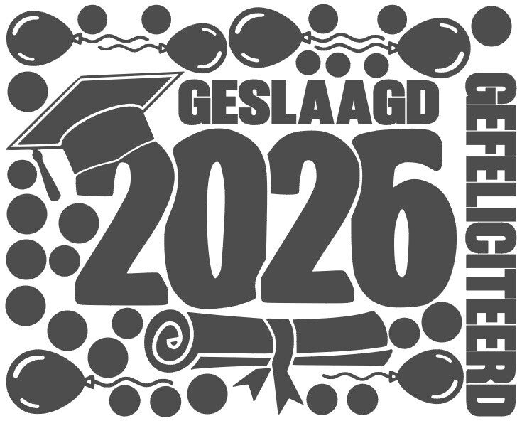 Geslaagd raamsticker