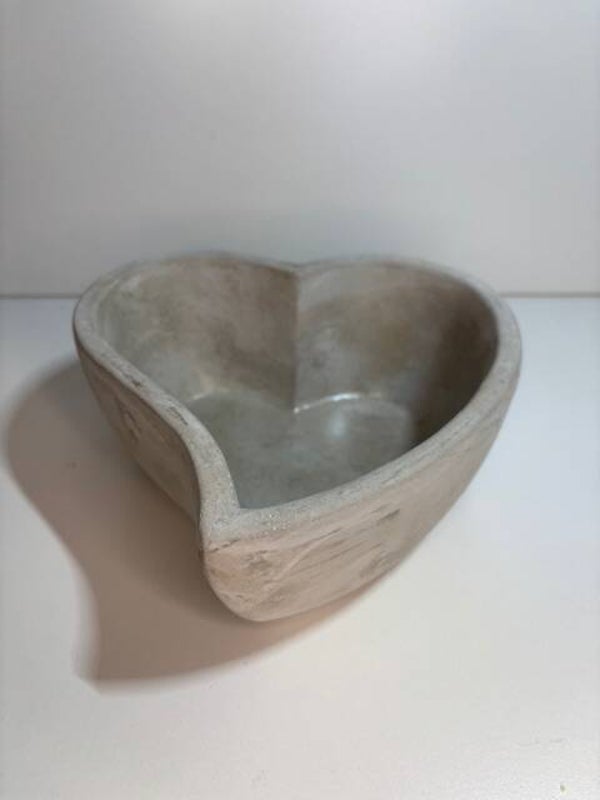 Schaal Hart 17x7 cm betonlook in 2 maten