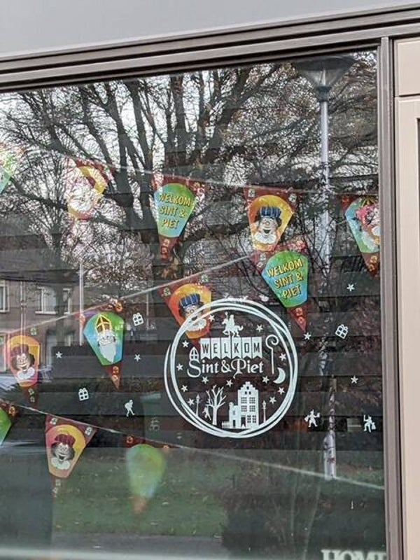 Raamsticker Welkom Sint en Piet