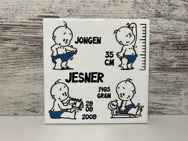 Geboorte tegeltje jongen