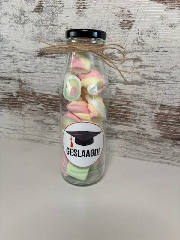 Glazen fles geslaagd