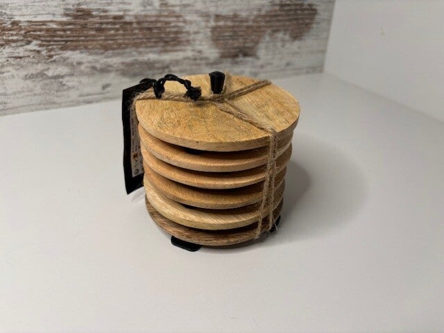 Onderzetters mango wood Ø 10 cm