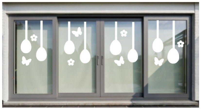 Raamsticker hangende paaseieren