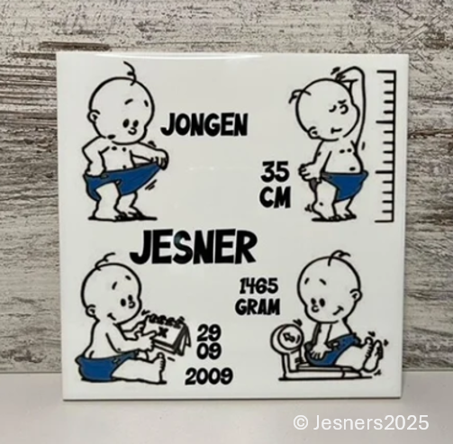 Geboorte tegeltje jongen