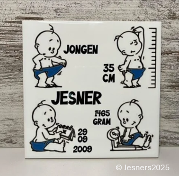 Geboorte tegeltje jongen