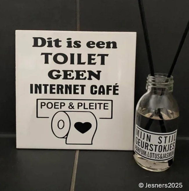 Tegeltje toilet geen internetcafe