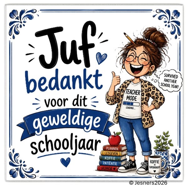 Juf bedankt voor het geweldige schooljaar
