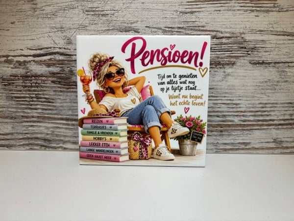 Tegeltje Pensioen vrouw