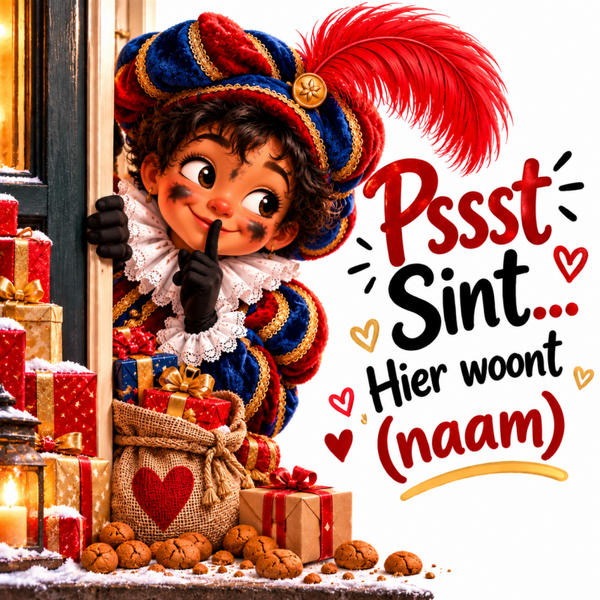 Tegeltje Sinterklaas Pssst Sint hier woont..