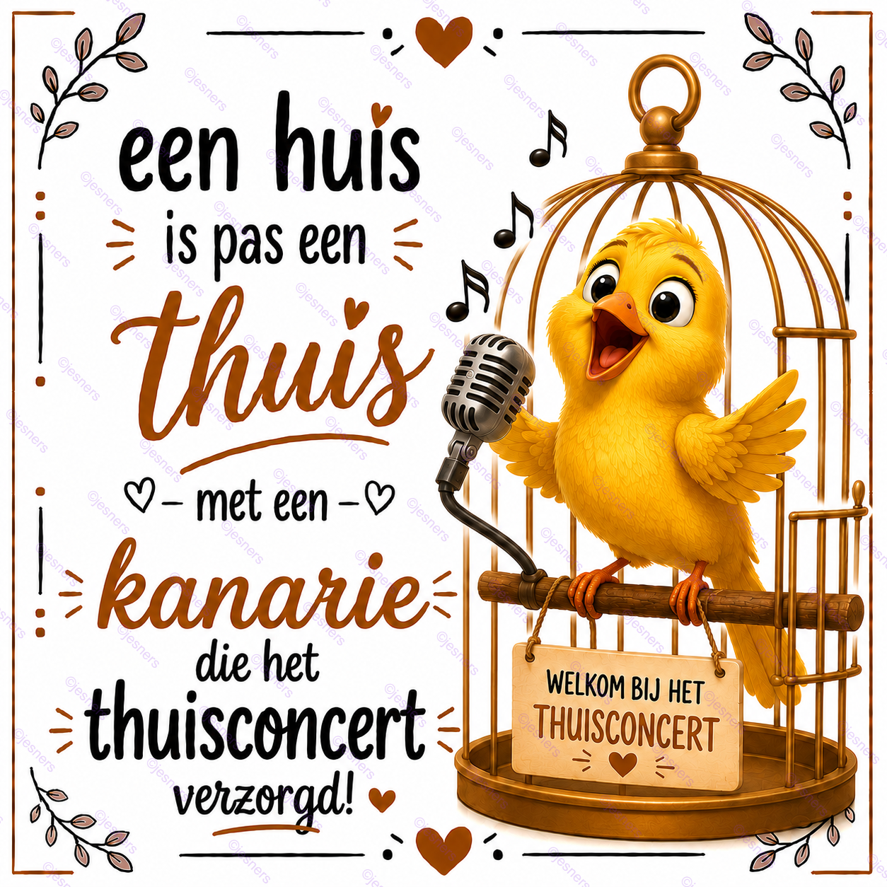 Vogel tegeltje kanarie