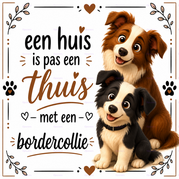 Honden tegel Bordercolli 15x15 cm