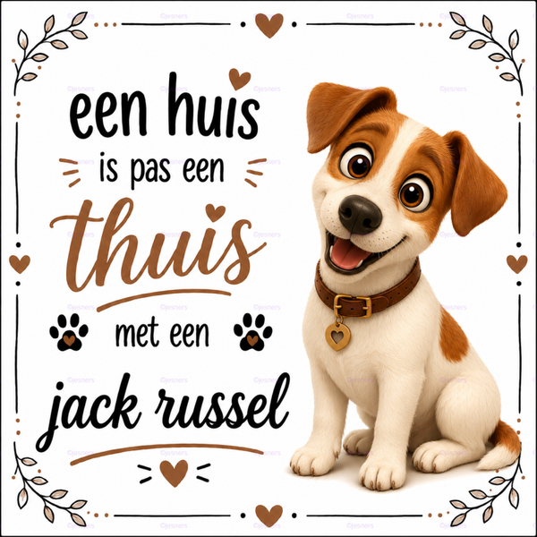 Honden tegel Jack Russel 15x15 cm