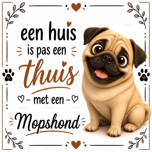 Honden tegel Mopshond