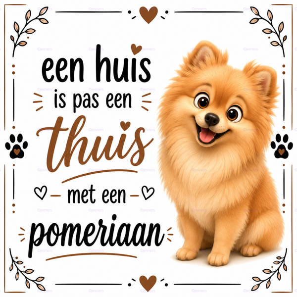 Honden tegel Pomeriaan 15x15 cm