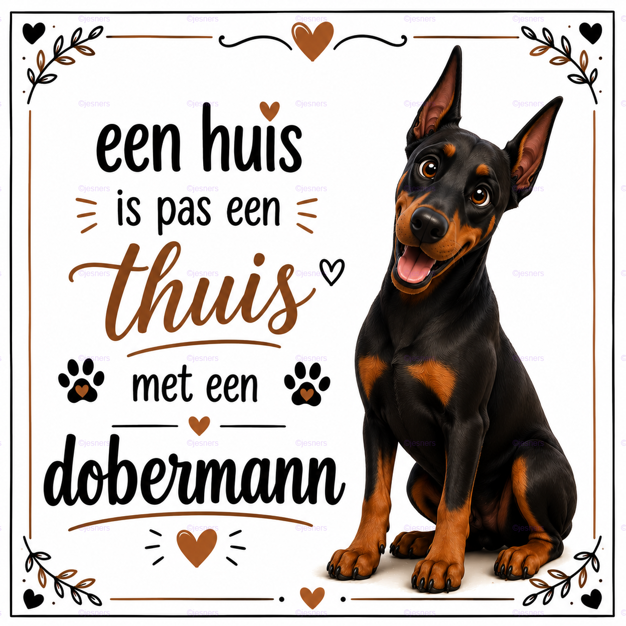 Honden tegel Dobermann