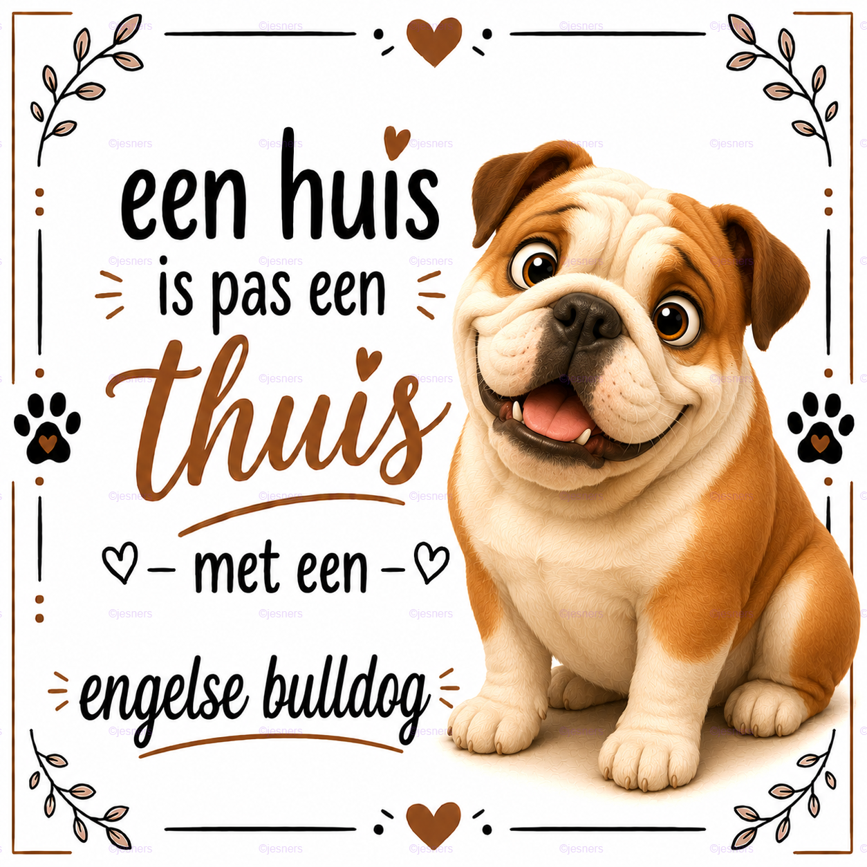 Honden tegel Engelse Bulldog