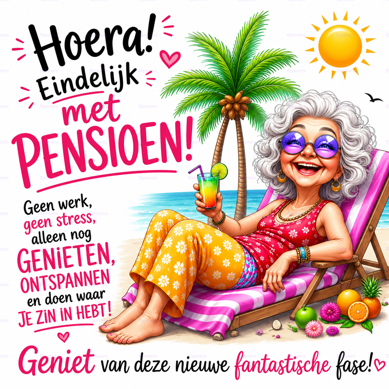 Tegeltje Pensioen dame