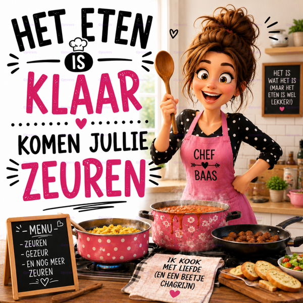 Tegeltje het eten is klaar
