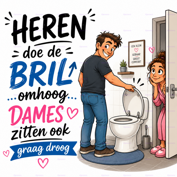 Tegeltje heren doe de bril omhoog