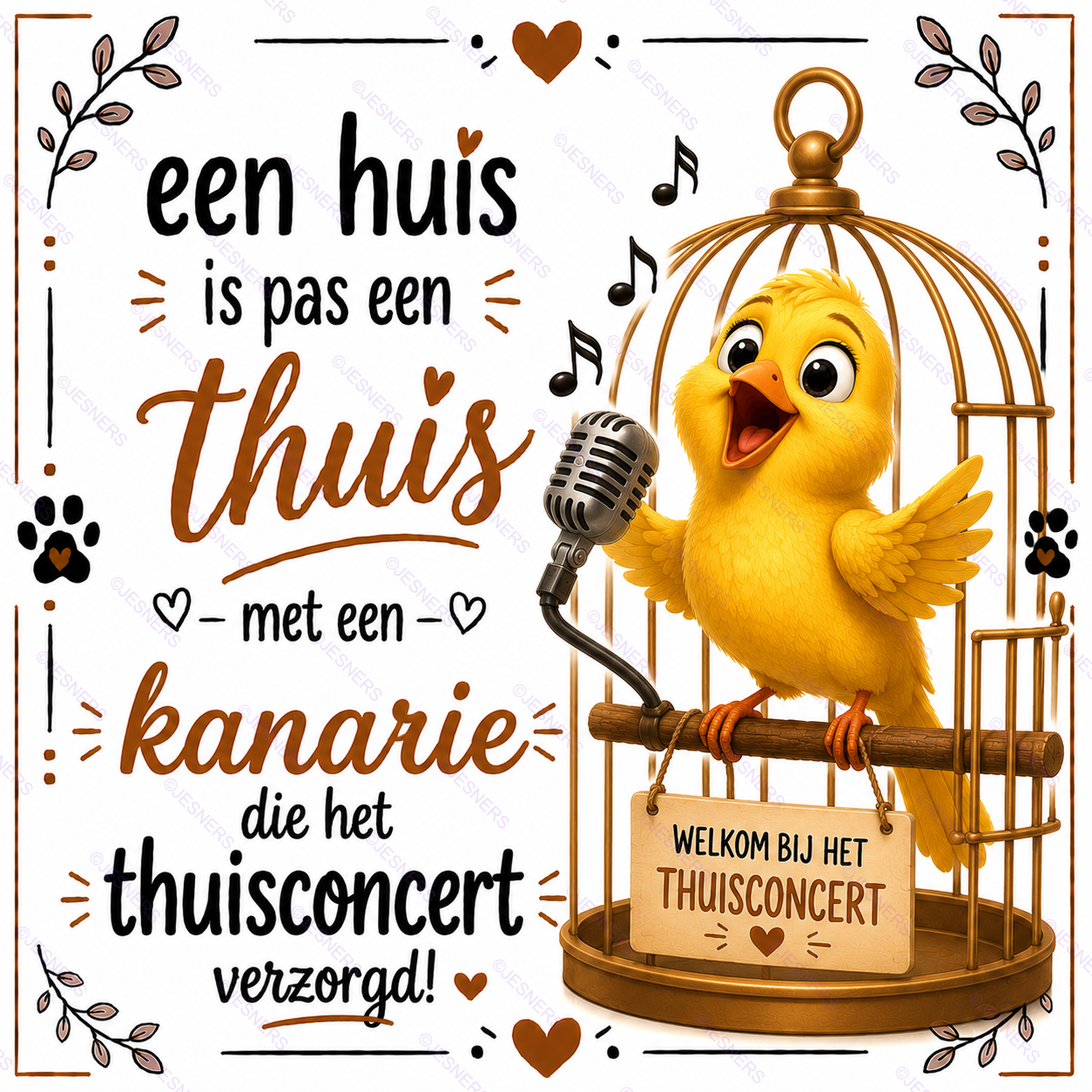 Vogel tegeltje kanarie
