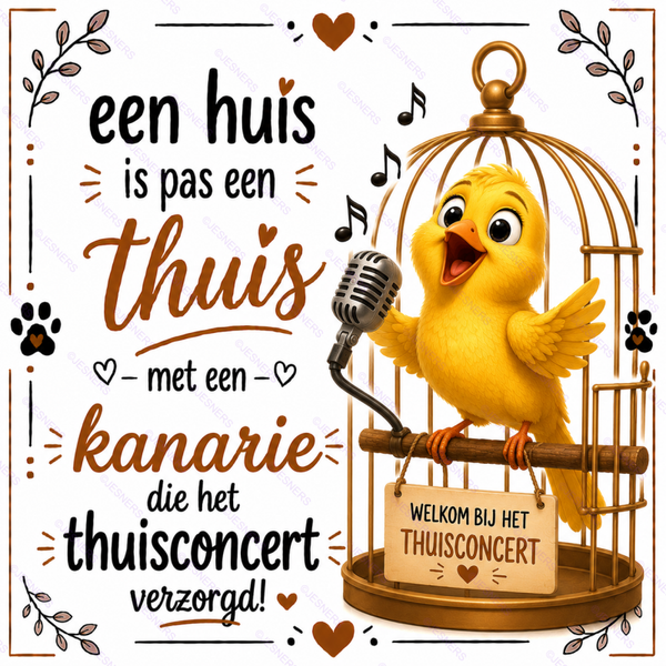 Vogel tegeltje kanarie