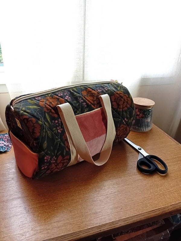 Sac bowling bachette et velours rose