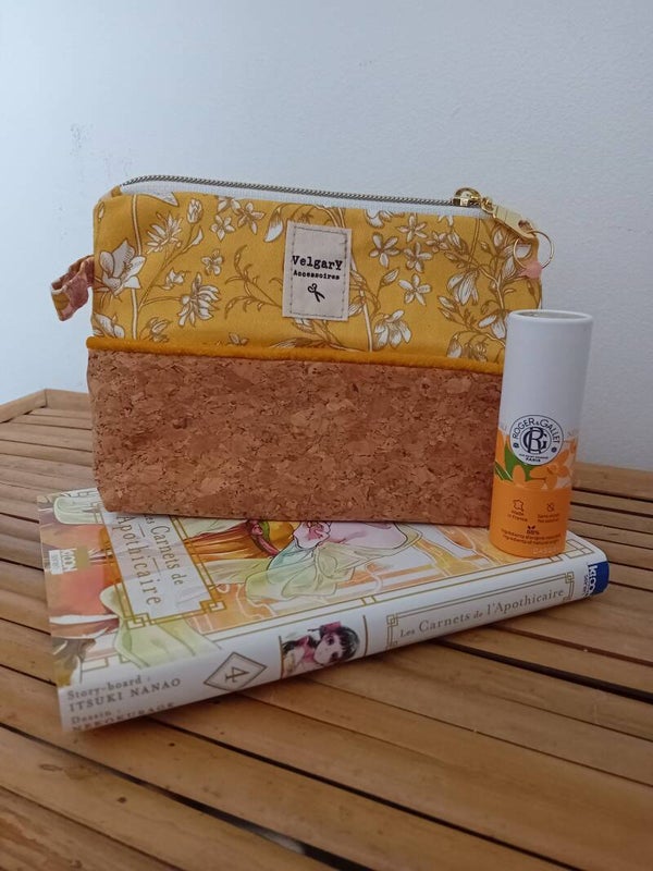 Petite trousse beauté liège et tissu