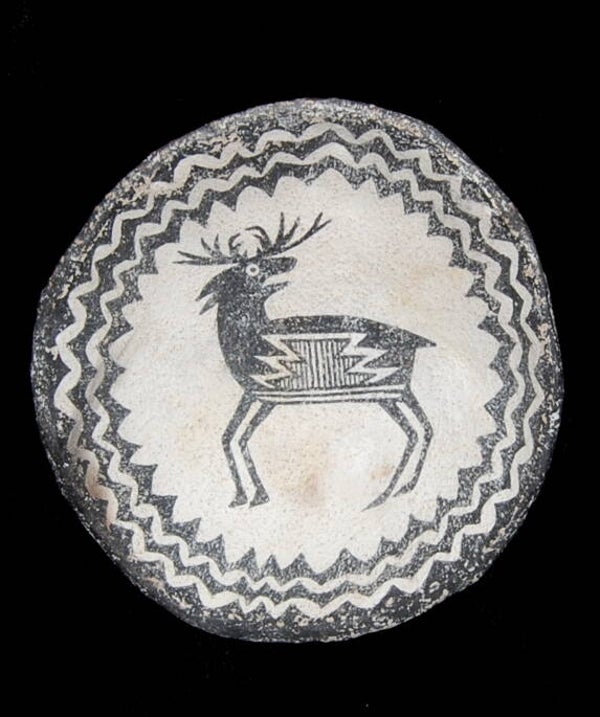 Anasazi Mimbres Deer Replication Bowl