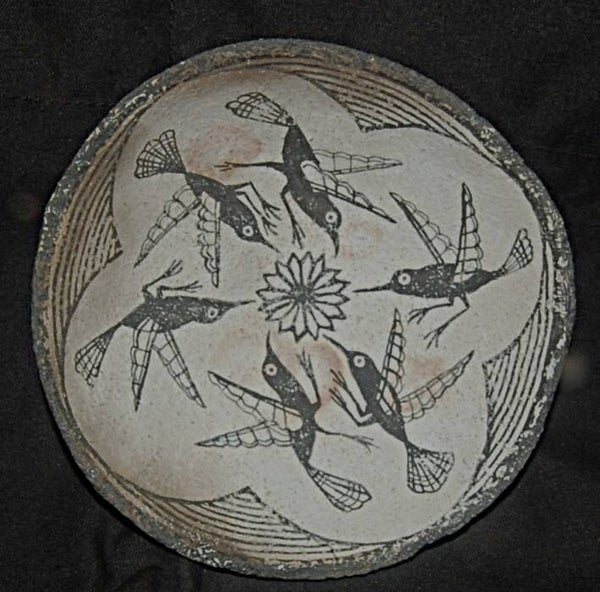 Hummingbird Swarm Mimbres Replication Bowl
