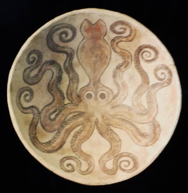Minoan Ancient Crete Pottery Octopus Bowl Inspired Replication