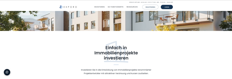 Exporo Einfach in Immobilienprojekte investieren