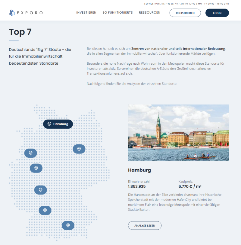 Exporo Top 7 - Standortanalysen für Immobilien
